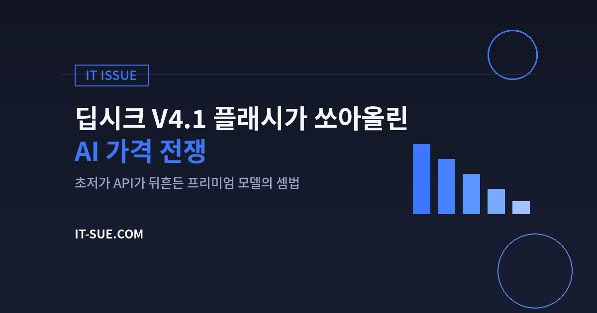 딥시크 V4.1 플래시가 촉발한 AI 가격 전쟁의 진짜 의미