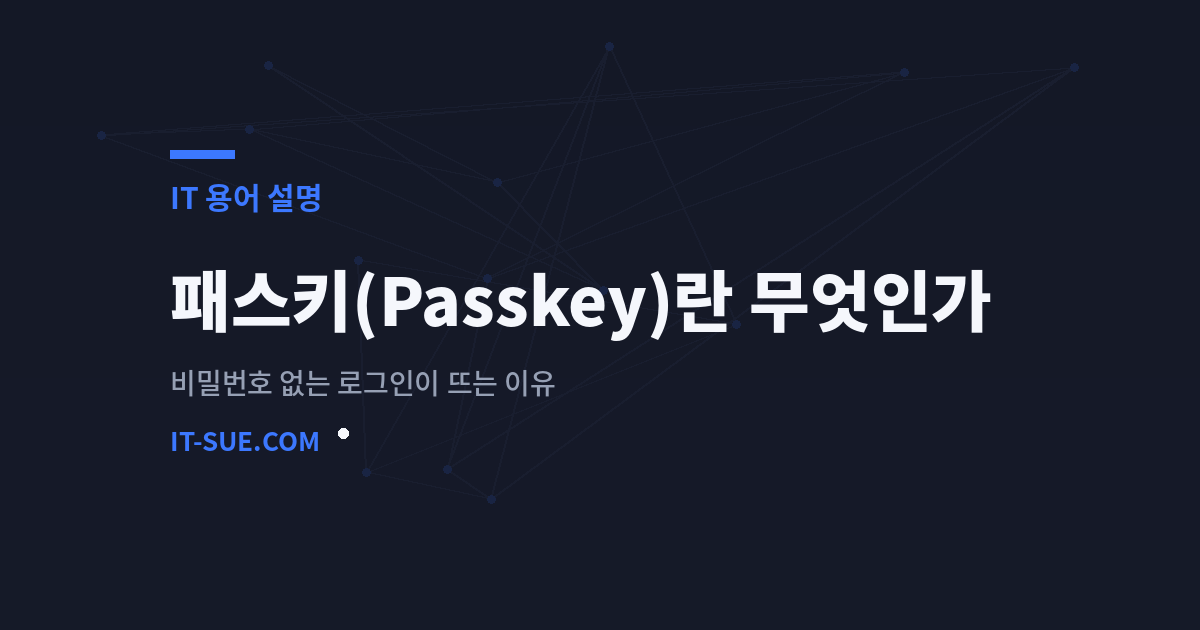 패스키(Passkey)란 무엇인가 — 비밀번호 없는 로그인의 원리